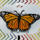 Made-To-Order Orange Monarch Freestanding Lace Embroidered Butterfly Hair Clip