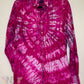 Large Long Sleeve Upcycled Reverse Tie Dyed Button Down