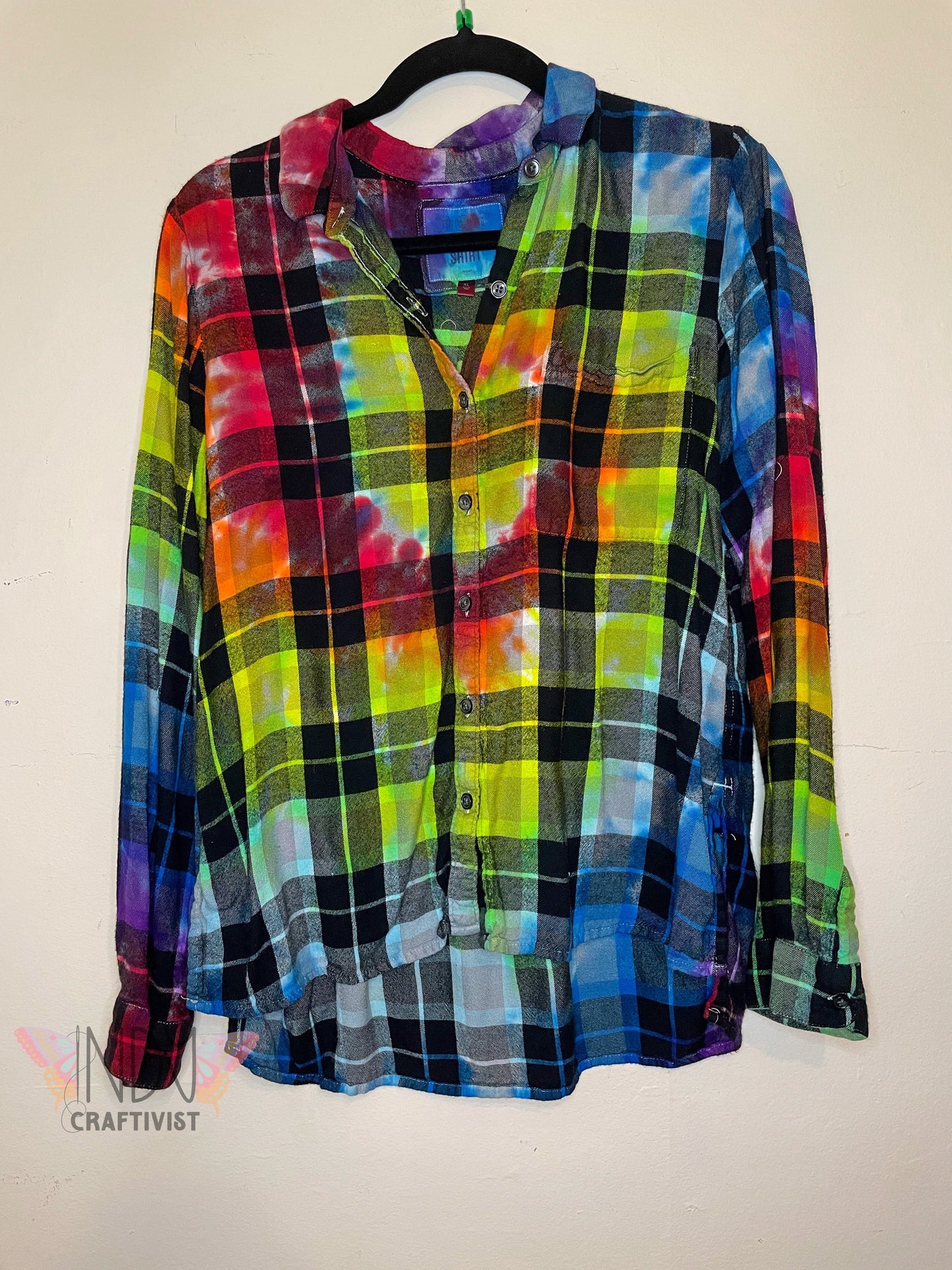 Buttery Soft Extra Large Long Sleeve Upcycled Tie Dyed Button Down