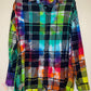 Extra Large Long Sleeve Upcycled Tie Dyed Button Down