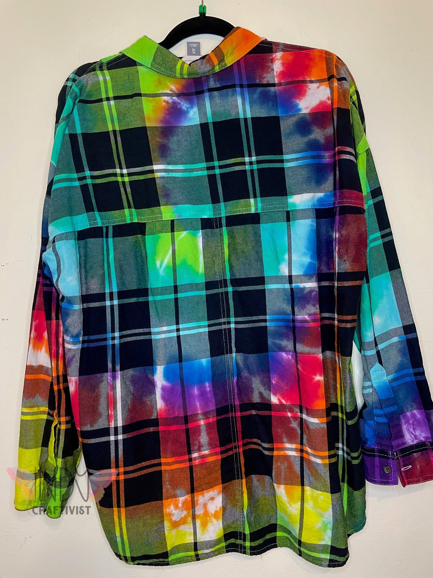 Extra Large Long Sleeve Upcycled Tie Dyed Button Down