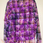 XX Large Long Sleeve Upcycled Reverse Tie Dyed Button Down Flannel
