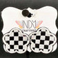 Checkered Flower Earrings
