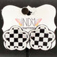 Checkered Flower Earrings