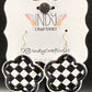 Checkered Flower Earrings