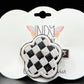 Checkered Flower Embroidered Hair Jewelry