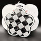 Checkered Flower Embroidered Hair Jewelry