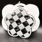 Checkered Flower Embroidered Hair Jewelry