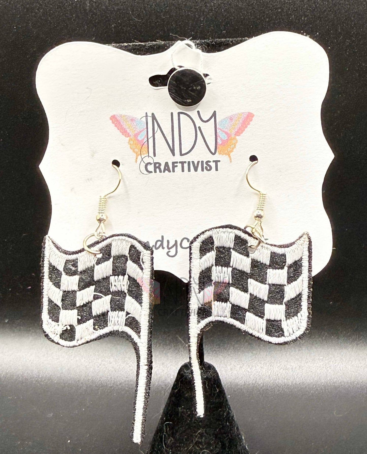 Checkered Racing Flag Earrings