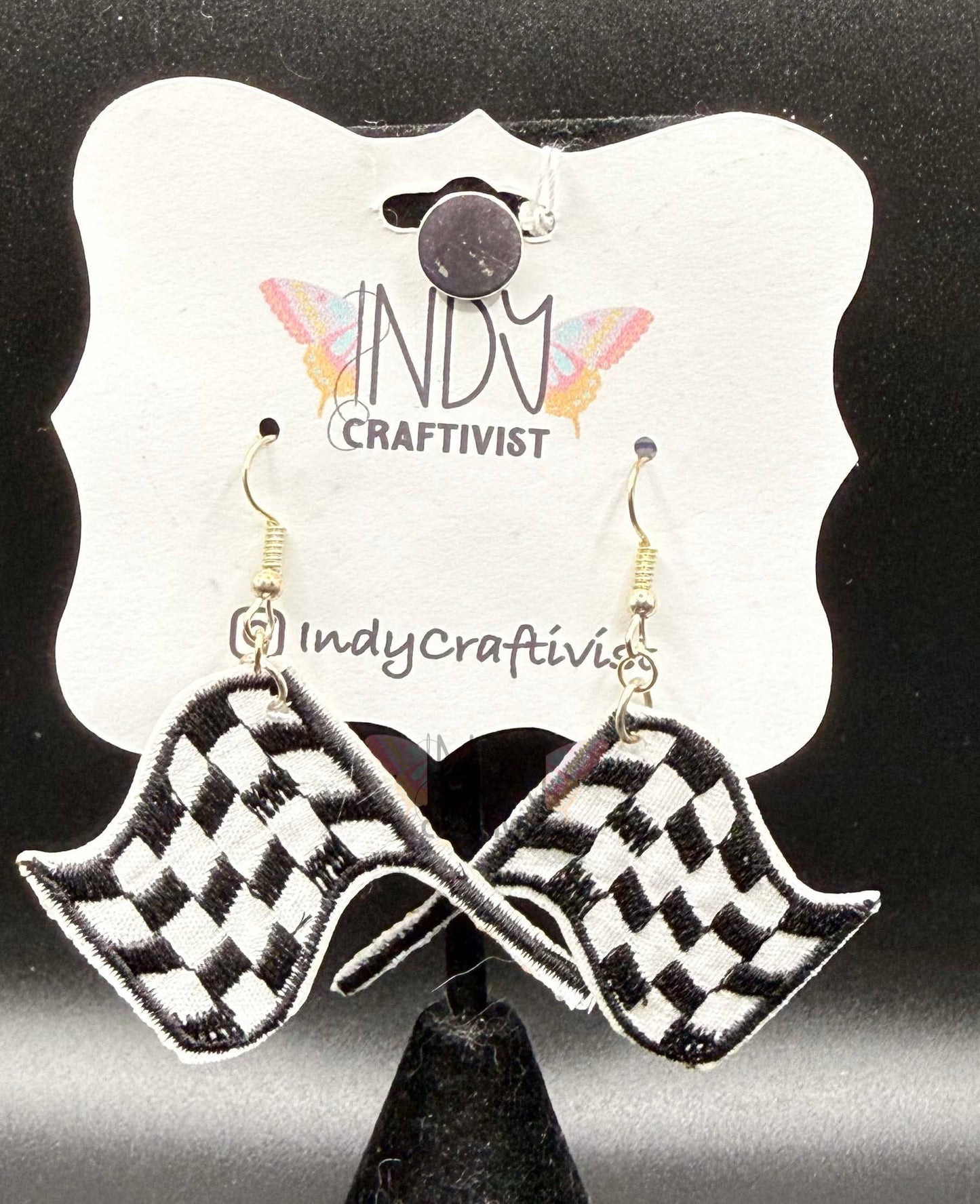 Checkered Racing Flag Earrings