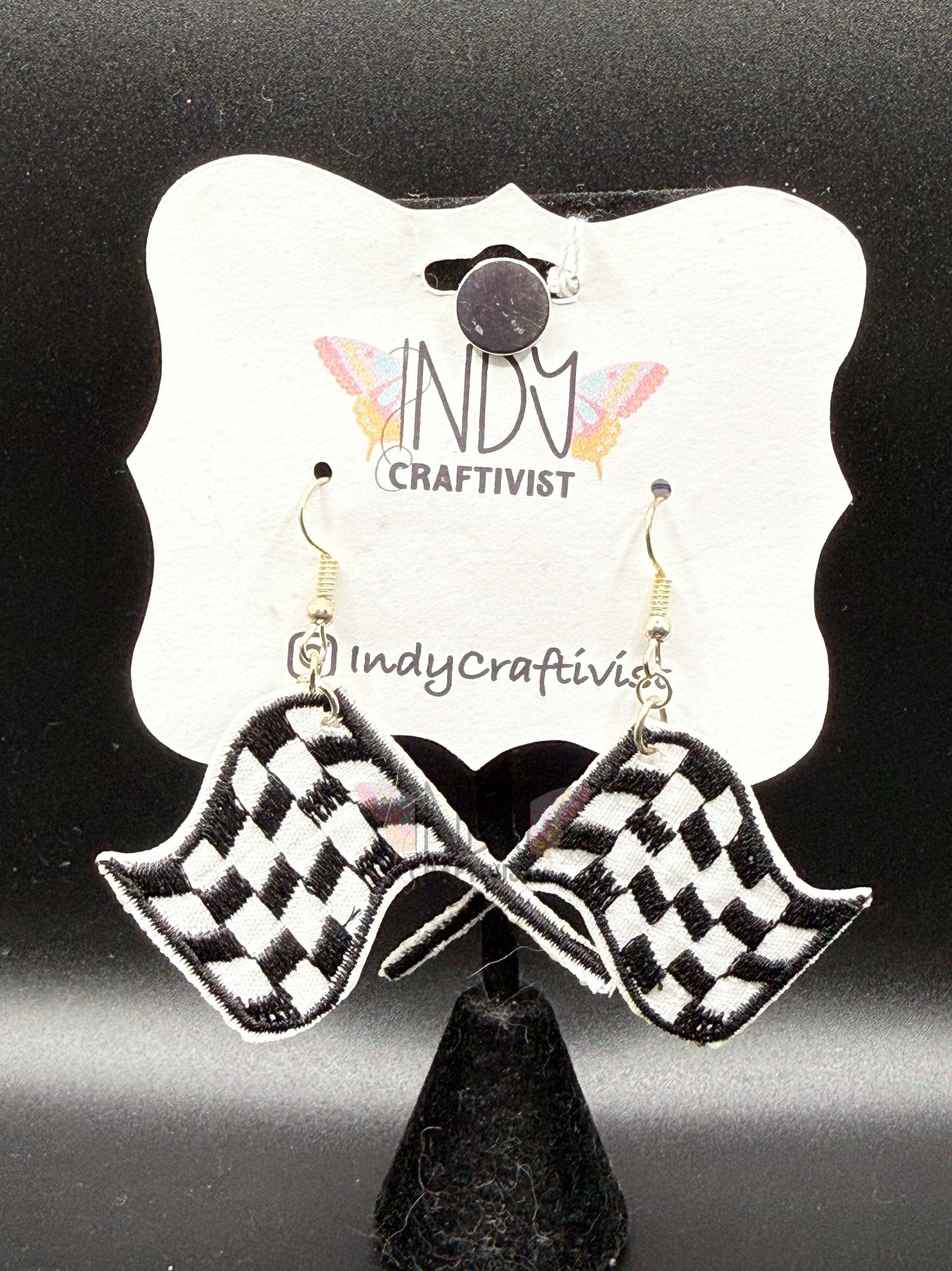 Checkered Racing Flag Earrings