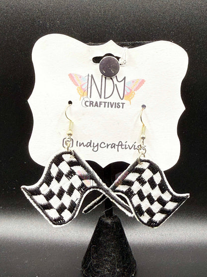 Checkered Racing Flag Earrings