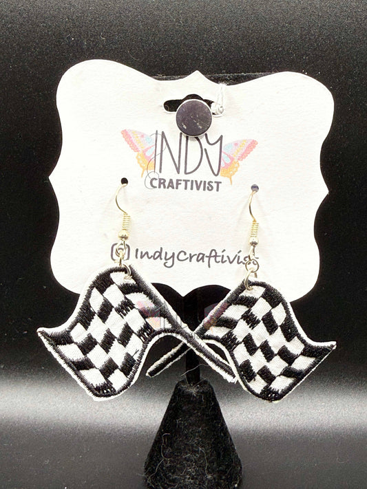 Checkered Racing Flag Earrings