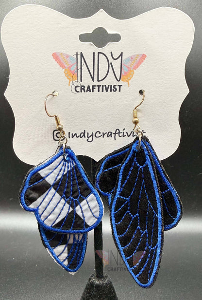 Checkered Butterfly Earrings