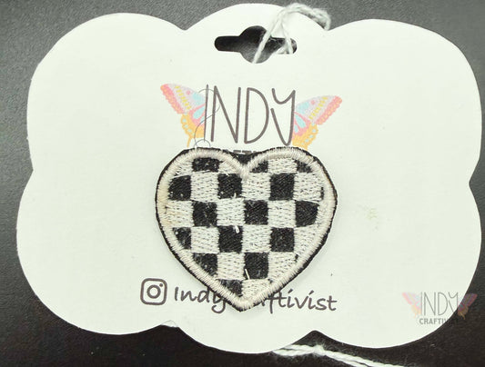 Checkered Heart Brooches