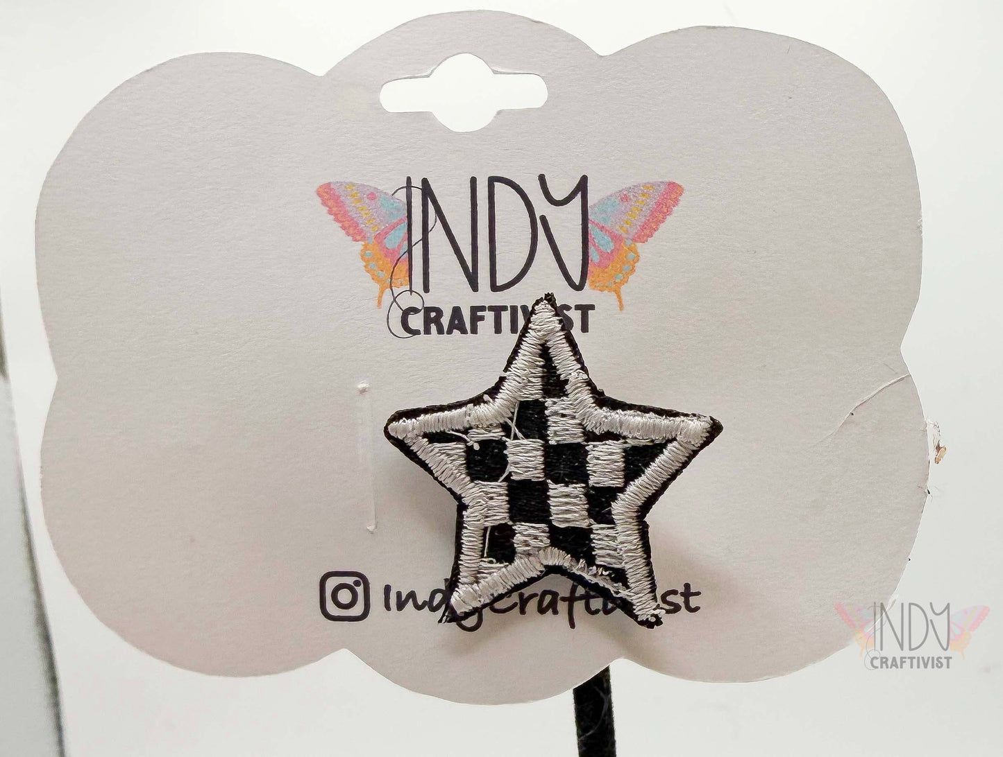 Checkered Star Brooches