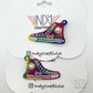I'm Speaking Embroidered Converse Like Hair Clip Rainbow