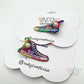 I'm Speaking Embroidered Converse Like Hair Clip Rainbow