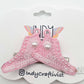 A Pair of I'm Speaking Embroidered Converse Like Hair Clip