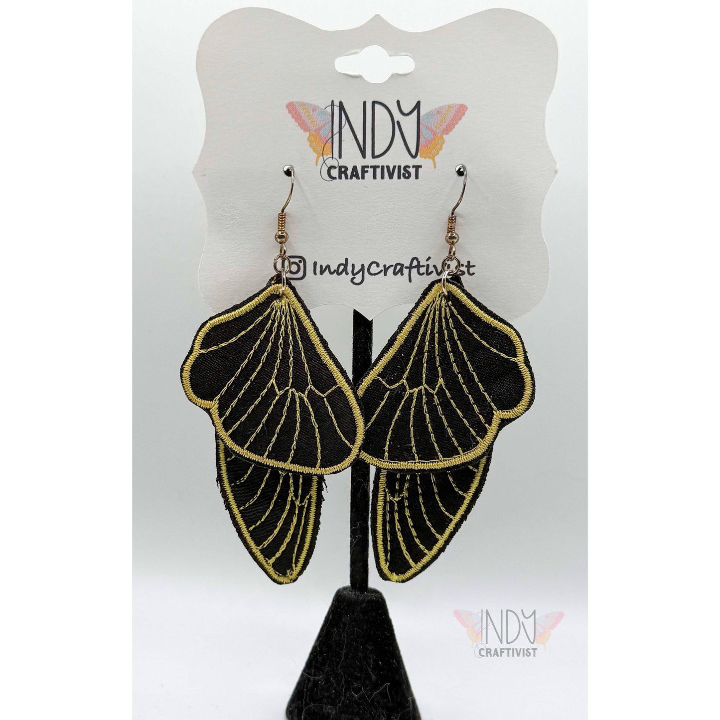 Black Butterfly Two Piece Earrings