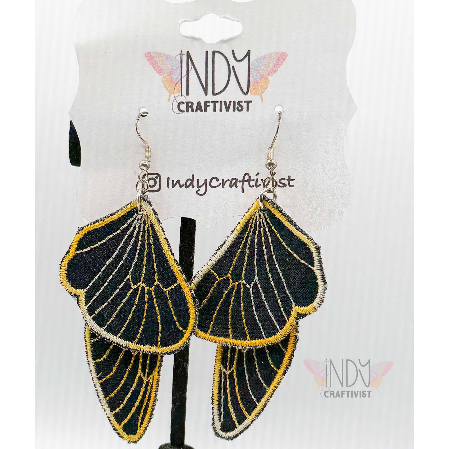 Black Butterfly Two Piece Earrings