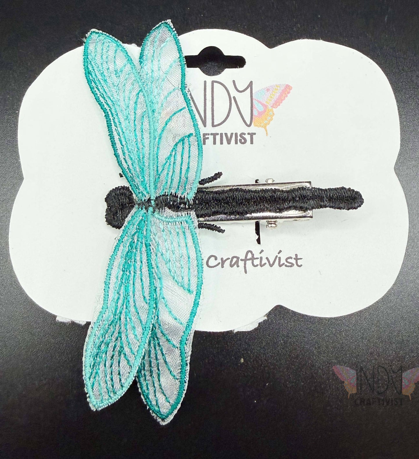 Made-To-Order Embroidered Dragonfly Hair Jewelry