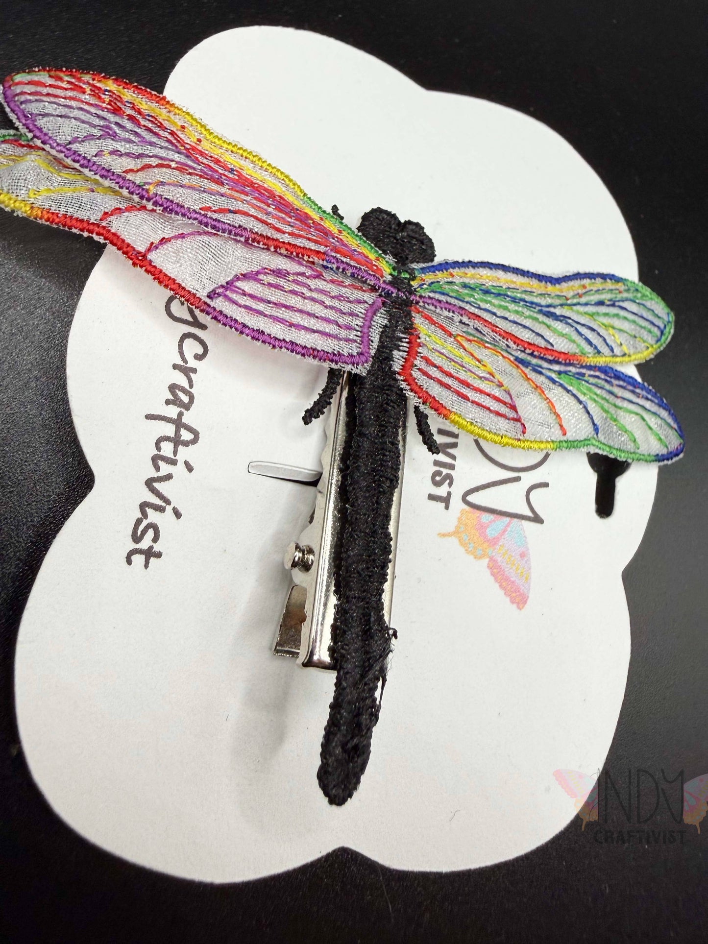Pride Embroidered Dragonfly Hair Jewelry