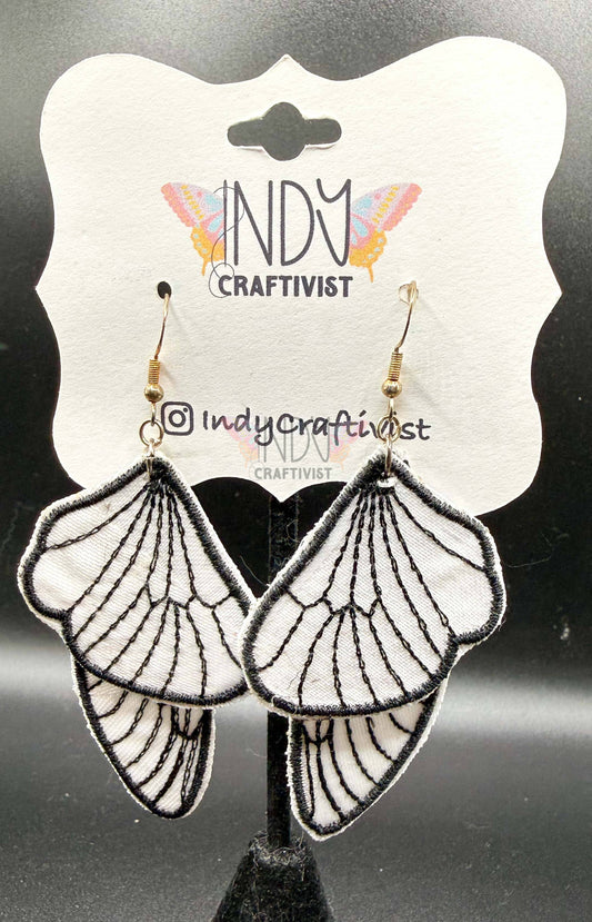 White Butterfly Earrings