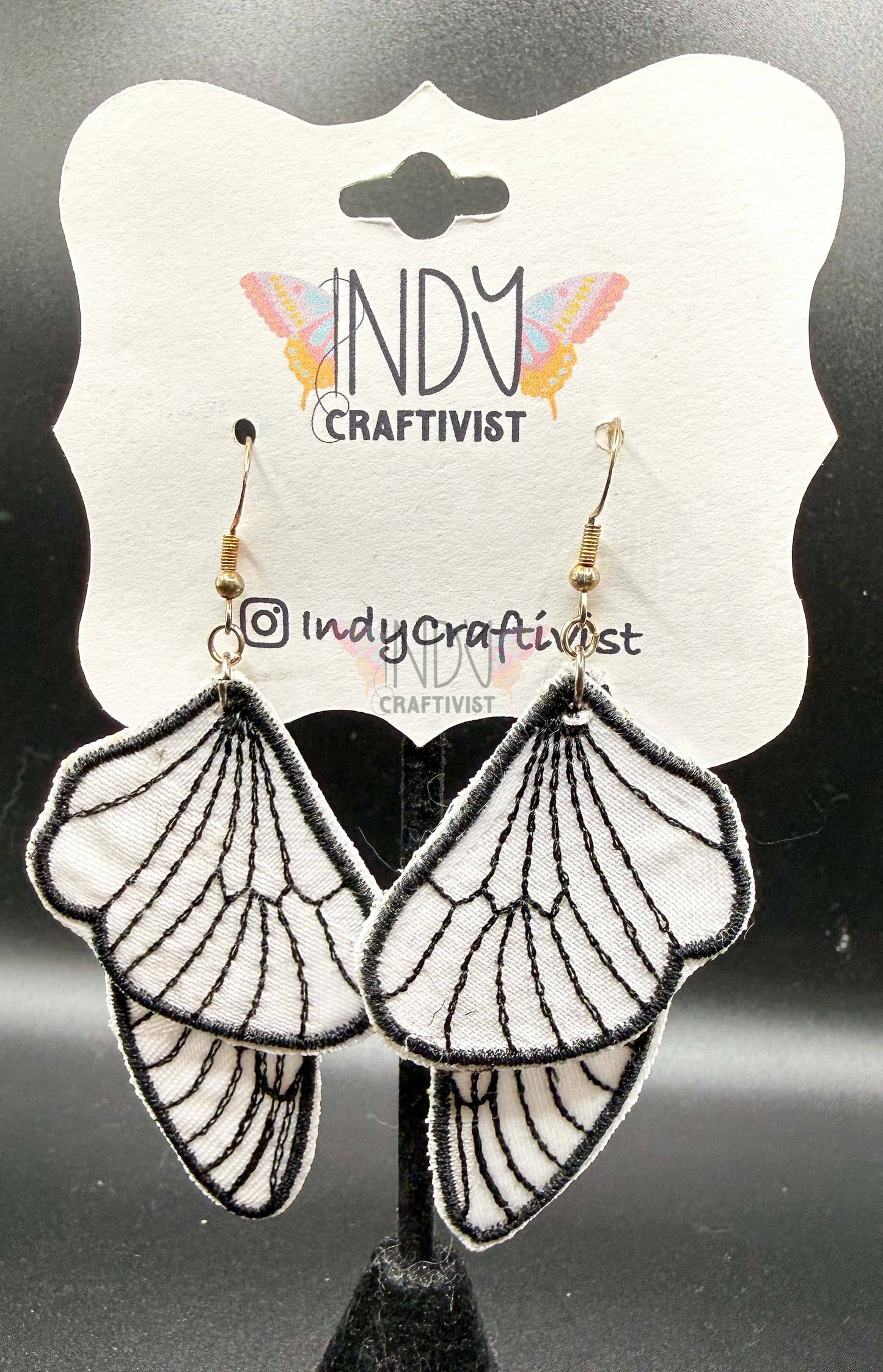 White Butterfly Earrings