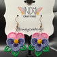 Pansies Flower Earrings