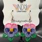 Pansies Flower Earrings