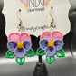 Pansies Flower Earrings