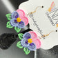 Pansies Flower Earrings
