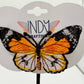 Medium Orange Monarch Freestanding Lace Embroidered Butterfly Hair Jewelry
