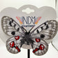 Made-To-Order Grey and White Freestanding Lace Embroidered Butterfly Hair Jewelry