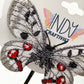 Made-To-Order Grey and White Freestanding Lace Embroidered Butterfly Hair Jewelry