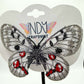 Made-To-Order Grey and White Freestanding Lace Embroidered Butterfly Hair Jewelry