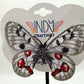 Made-To-Order Grey and White Freestanding Lace Embroidered Butterfly Hair Jewelry