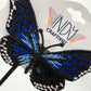 Dark Blue Monarch Freestanding Lace Embroidered Butterfly Hair Jewelry