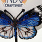 Made-To-Order Medium Blue Monarch Freestanding Lace Embroidered Butterfly Hair Jewelry