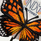Made-to-Order Dark Orange Monarch Freestanding Lace Embroidered Butterfly Hair Jewelr