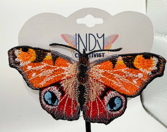Made-To-Order Orange Freestanding Lace Embroidered Moth Hair Jewelry