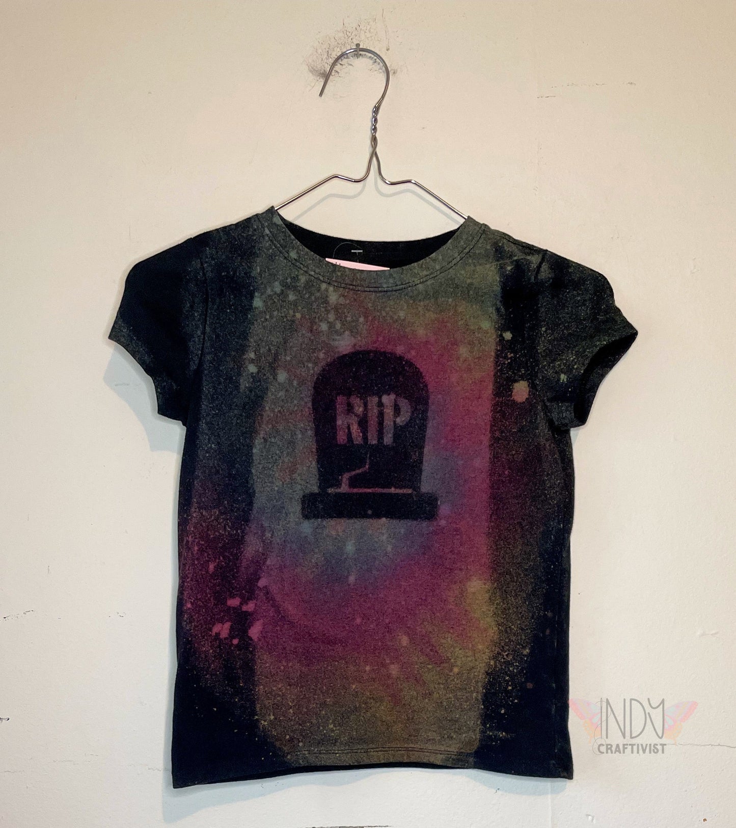 RIP Kids Small Halloween Reverse Tie Dyed T-shirt