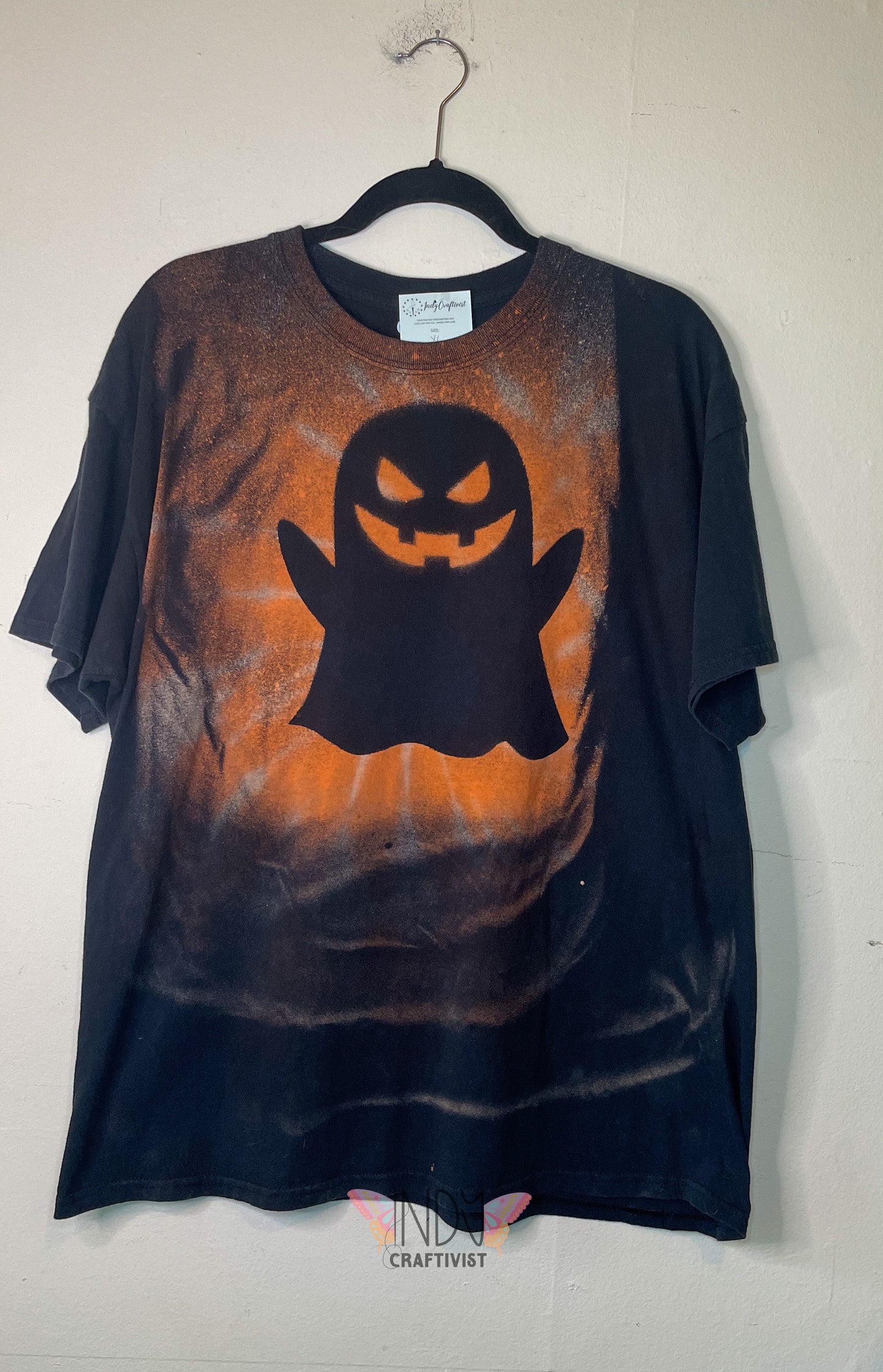 Ghost Adult Extra Large Halloween Reverse Tie Dye T-shirt
