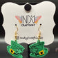 Tiny Top Hat with Shamrock Earrings