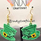 Tiny Top Hat with Shamrock Earrings