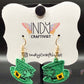 Tiny Top Hat with Shamrock Earrings