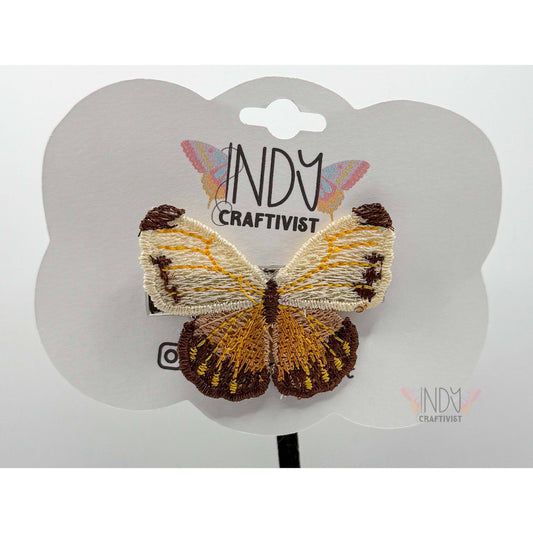 Brown Tipped Small Freestanding Lace Butterfly Hair Jewelry