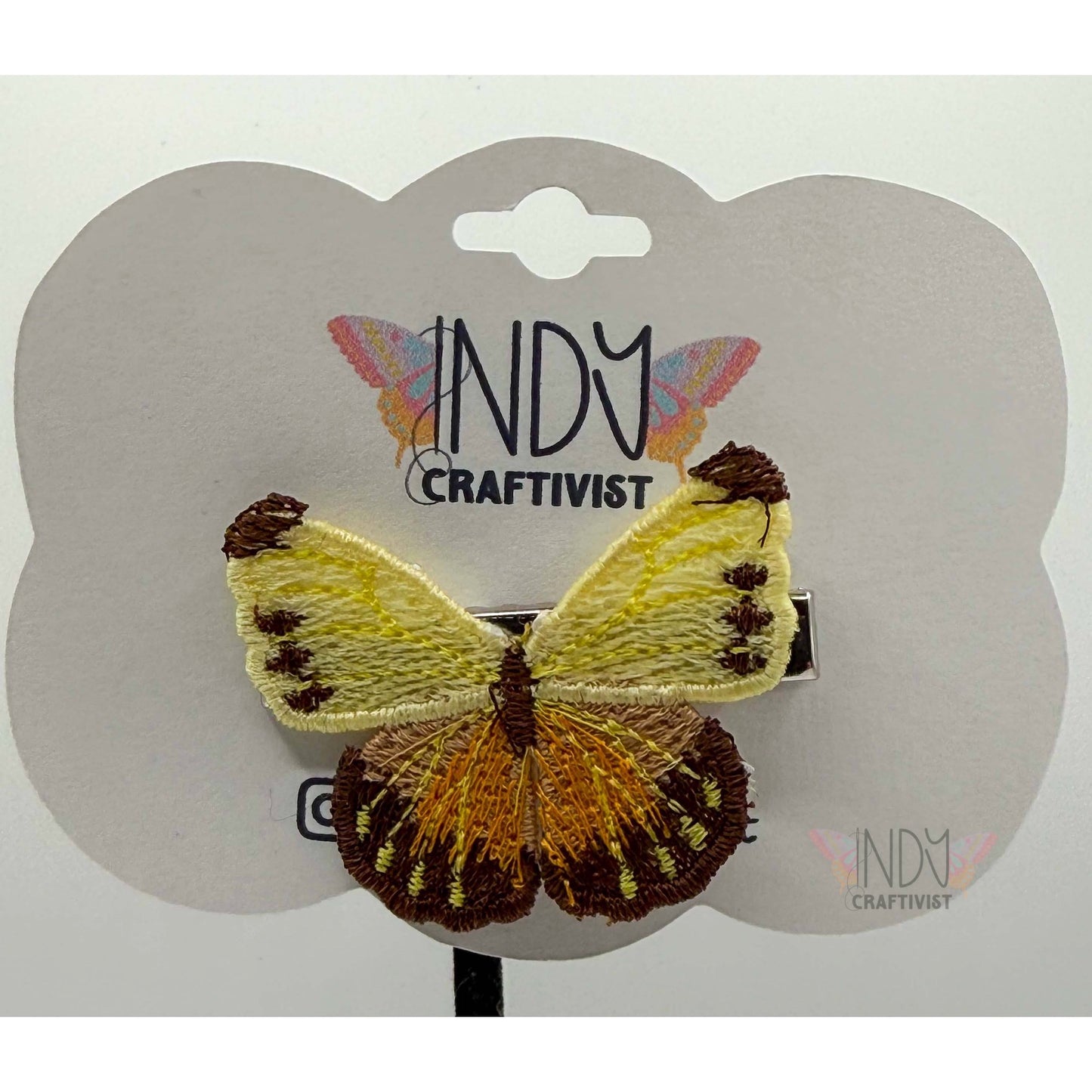 Brown Tipped Small Freestanding Lace Butterfly Hair Jewelry