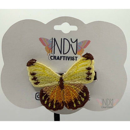 Brown Tipped Small Freestanding Lace Butterfly Hair Jewelry